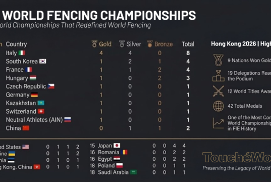 Hong Kong 2026: El Campeonato Mundial que Redefinió el Panorama de la Esgrima TouchéWorld medallero final HK WCH 2026